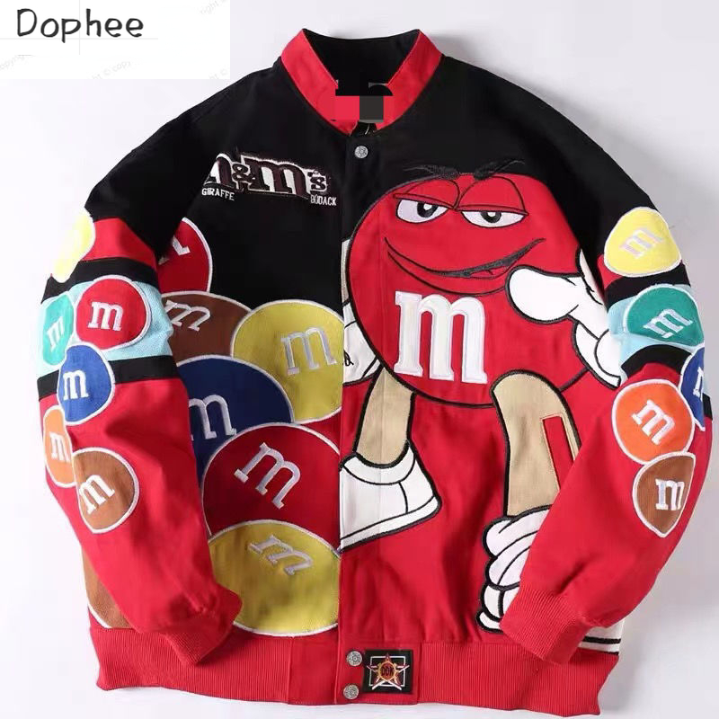 Streetwear Brand Clothing - 2025 สไตล์อเมริกันอินเทรนด์แบรนด์คู่เสื้อผ้า Hip Hop เย็บปักถักร้อยแจ็คเก็ตหลวมคอชุดเบสบอล Streetwear