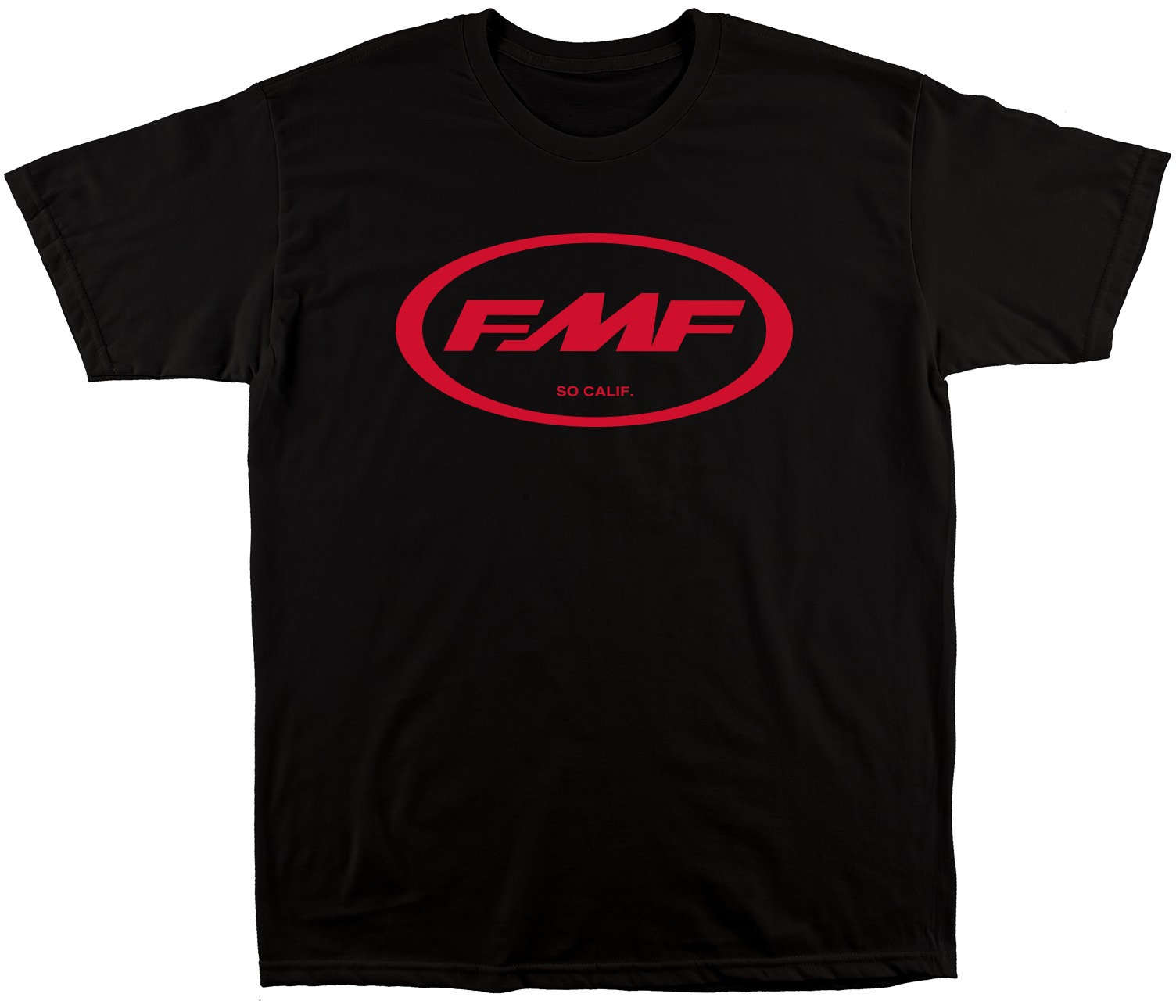 Streetwear Brand Red Logo - เสื้อยืดผ้าฝ้ายลายกราฟิกแบรนด์ท่อไอเสียมอเตอร์ไซค์วิบาก FACTORY CLASSIC DON FMF โลโก้สีแดง