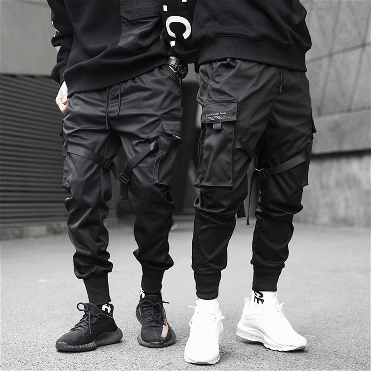 Streetwear Brand Clothing - กางเกงคาร์โก้ฮิปฮอปสีดำสำหรับผู้ชายกางเกงแฟชั่นแนวสตรีทแวร์สไตล์เกาหลีทรงหลวมแฟชั่น celana Panjang Brand อเนกประสงค์สำหรับฤดูร้อน