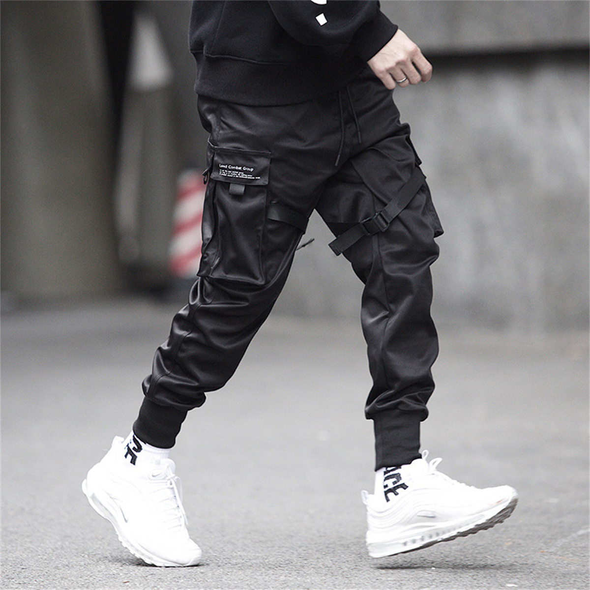 กางเกงคาร์โก้ฮิปฮอปสีดำสำหรับผ - Streetwear Brand Clothing บทวิจารณ์และราคา
